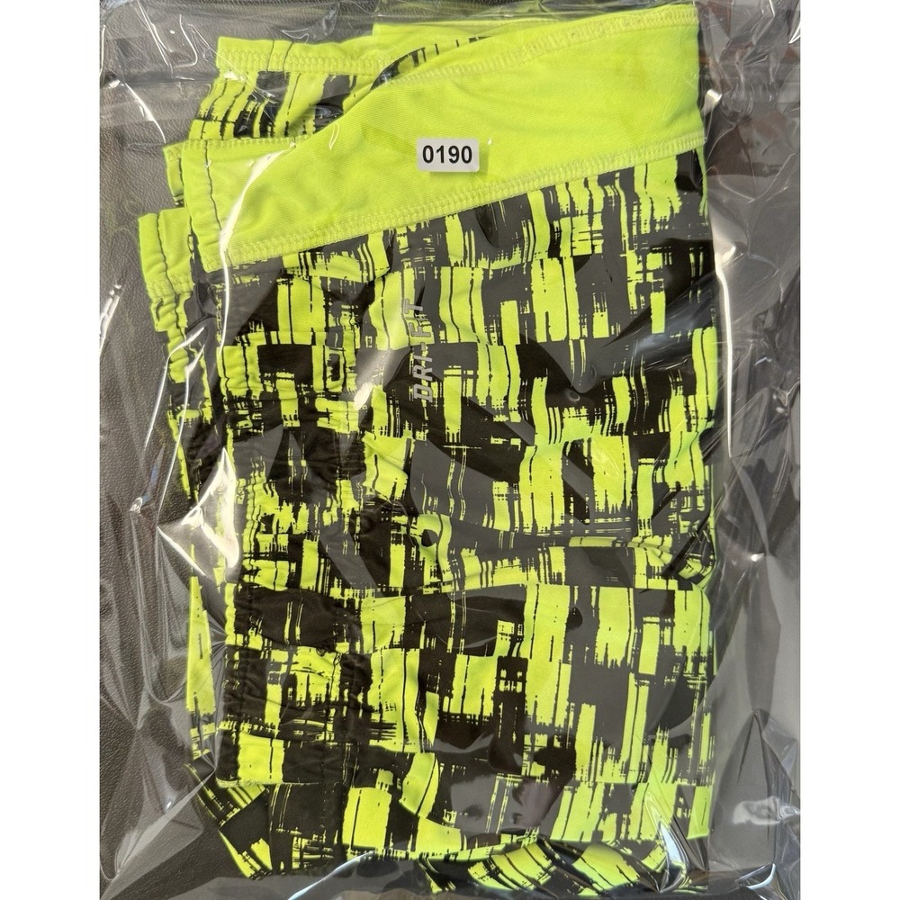 Nike Dri-FIT Men's Large Neon Yellow Black Athletic Shorts L Running Gym - Picture 8 of 8